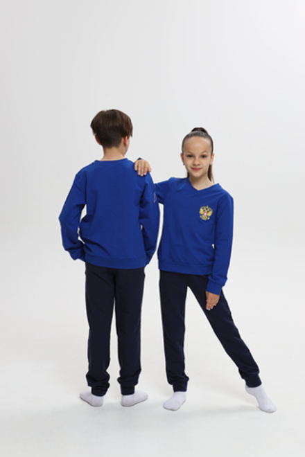 Спортивный костюм для мальчика для девочки (ярко-синий)