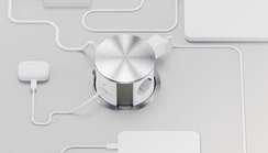 Блок розеток выдвижной вертикальный (3 розетки, USB-A, USB-C) G10703N-2AC.N Серебро/Белый d135