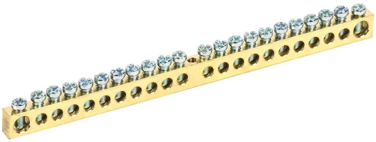 Шина PEN "земля-ноль" 8х12мм 22/1 (22групп/крепеж по центру) IEK