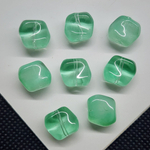 Бусина квадрат, волна, стеклянные, мятные, бирюзовые, 10мм, штучно