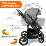 Коляска трансформер Bubago Zoom 3шт серый
