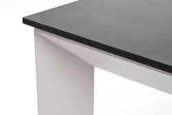 "Венето" обеденный стол из HPL 90х90см, цвет "серый гранит", каркас белый
