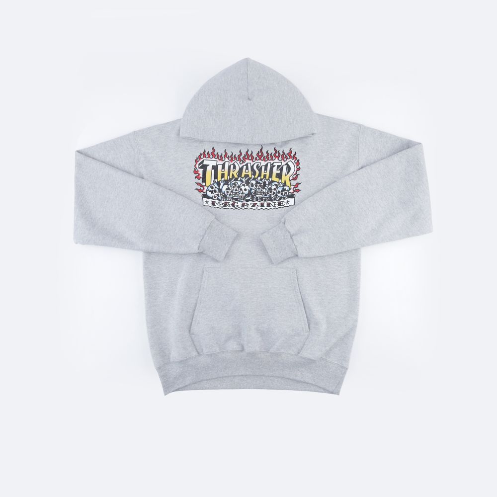 Худи Thrasher Krak Skulls Hood (heather grey)