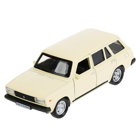 Машина металл ВАЗ-2104 ЖИГУЛИ длина 12 см, двери, багаж, инерц,бежевый, кор. Технопарк