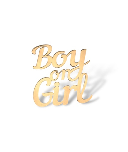 Топпер на торец "Boy or Girl", акрил, золото премиум