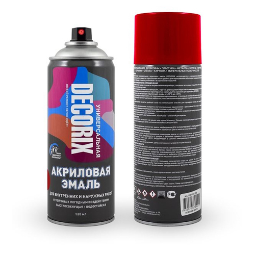 Эмаль аэроз. DECORIX акрил. темно-красная 520мл  0101-05 DX * АКЦИЯ