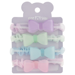 Резинки для волос MESHU, с полупрозрачными топперами, 4шт., диаметр 5см, европодвес MS_60590