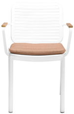 Кресло металлическое с подушкой Tagliamento Armona, белый, терракотовый