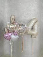 Набор шаров "Блекс и нежность" с большим шаром и цифрой