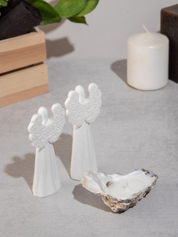 Набор ангелов Верность и Любовь и свеча в устрице