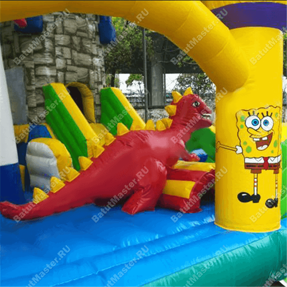 Большой надувной батут "Средневековье" 20*20*5 м