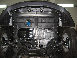 Защита картера двигателя, КПП (2 мм, сталь) для Hyundai Sonata 2010-2014 (V = 2.0; 2.4), Hyundai Grandeur 2011-2016 (V = 3.0 AT) Sheriff.10.1923