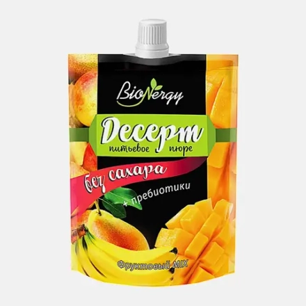 Десерт BioNergy Фруктовый микс Груша-банан-манго 140г