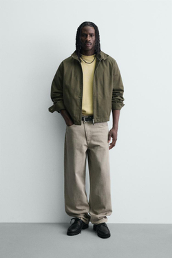 ZARA БРЮКИ RELAXED FIT С ПЕРЕКРЕСТНОЙ ЗАСТЕЖКОЙ, СВЕТЛО-СЕРЫЙ