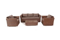 "Капучино" лаунж-зона из искусственного ротанга, цвет коричневый