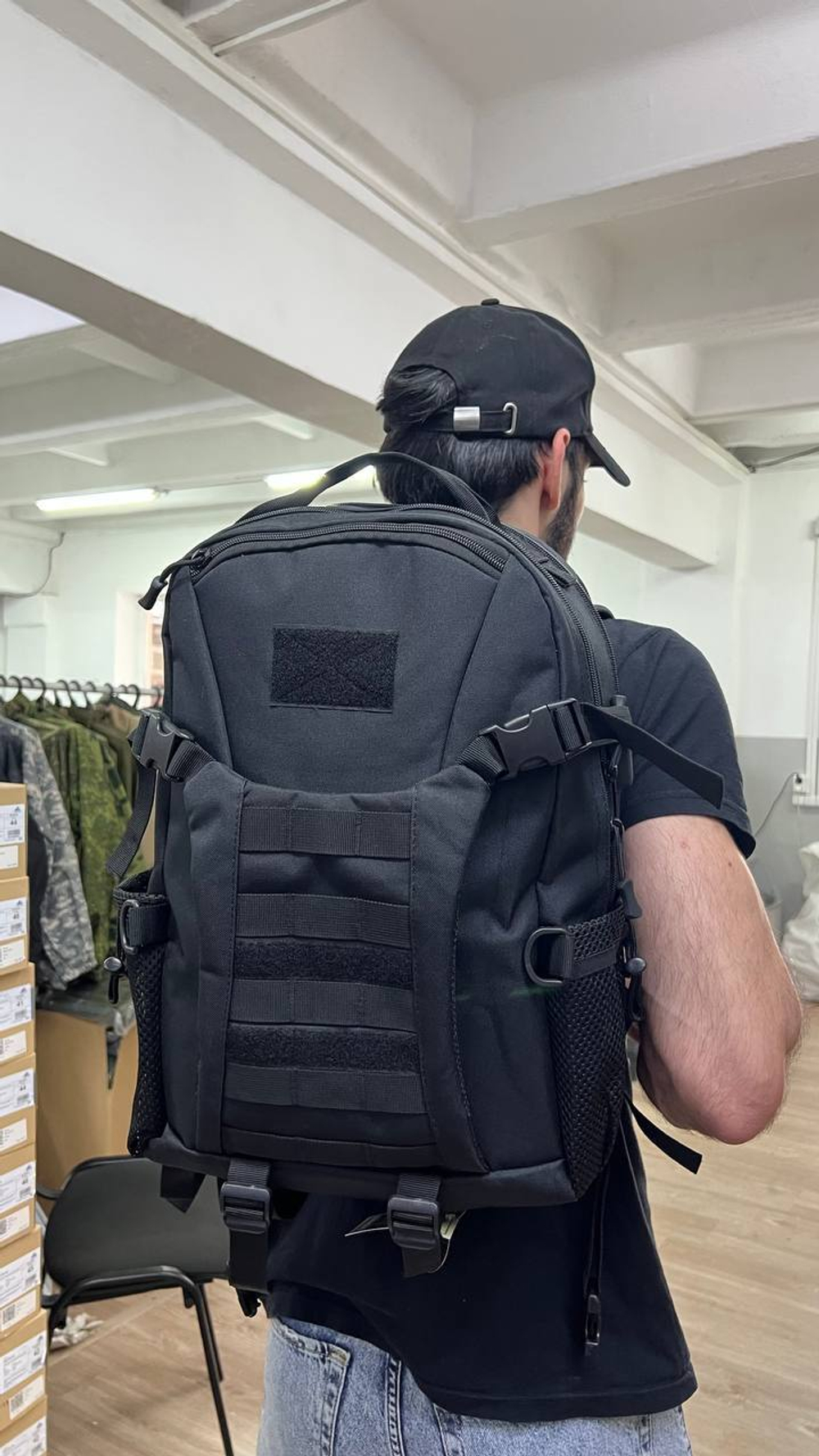 Универсальный тактический рюкзак 30-35л / чёрный