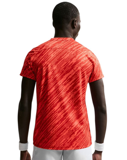 Мужская теннисная футболка Nike Court Dri-Fit Victory Print - turf orange/white