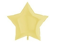 G Шар звезда (18" / 46 см) Пастель Matte Yellow (матовый светло желтый макарунс) (БГ-15)