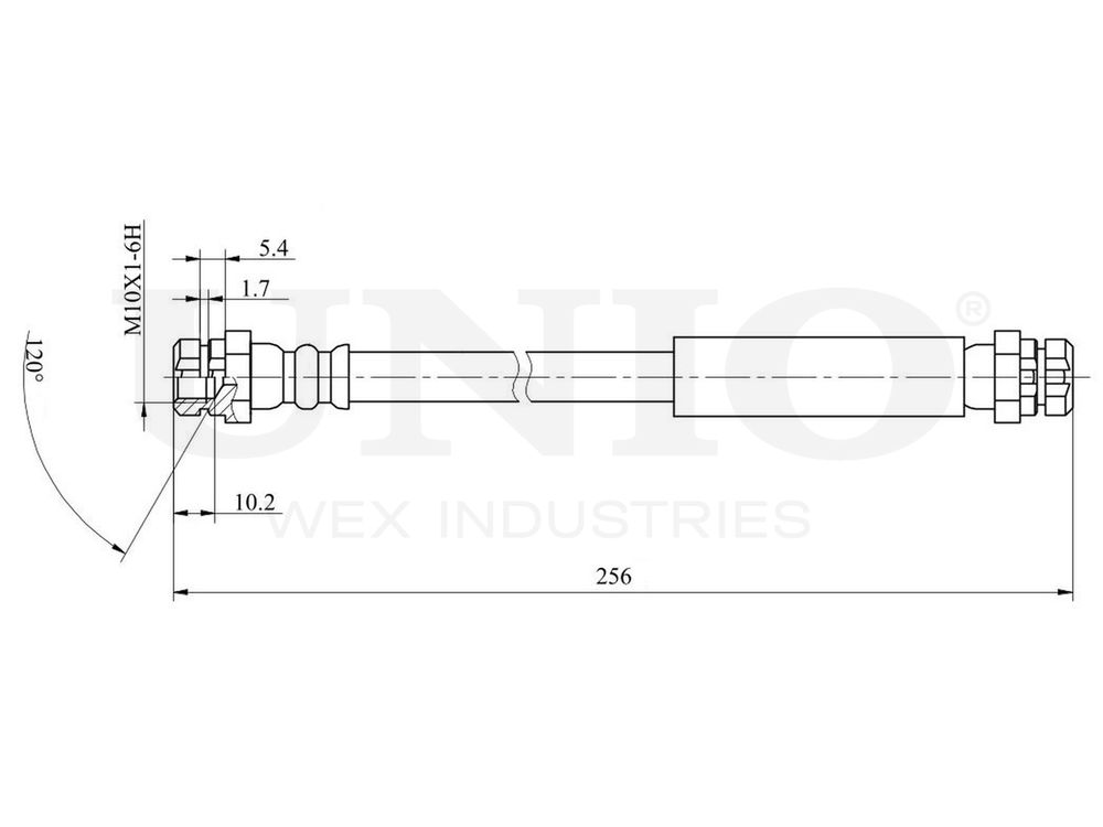 Шланг тормозной задний UNIO BRH-10002