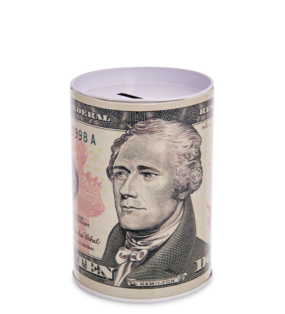 BX-222/4 Металлическая копилка «10 Долларов» 12см