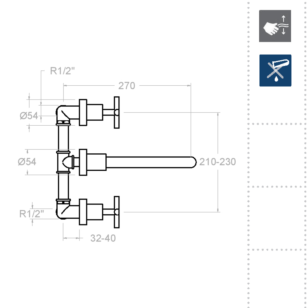 Встраиваемый смеситель для раковины RS-CROSS 6220