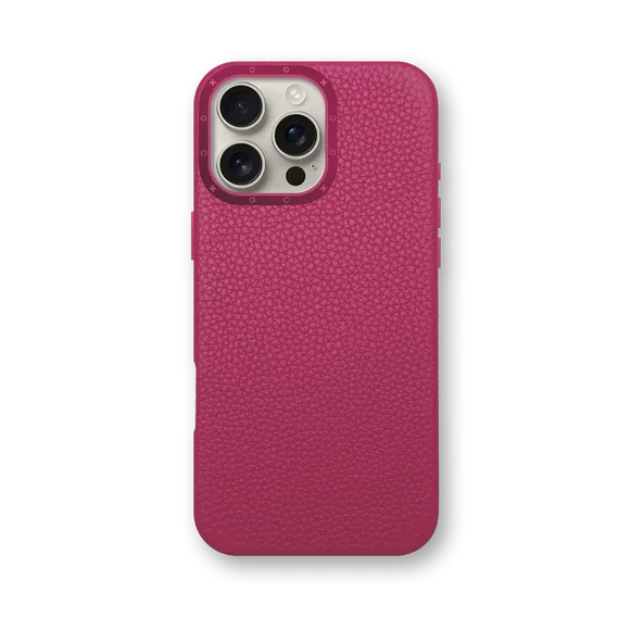 Чехол для iPhone 16 - Зернистая кожа - розовый