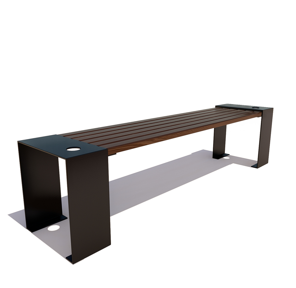 Скамейка стальная "Красногорск" сосна 1,2м, палисандр