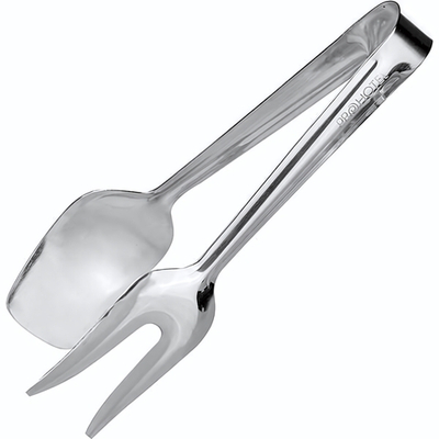 Щипцы для мяса «Проотель» в виде вилки и ложки - 21 см. (Цвет: серебристый)