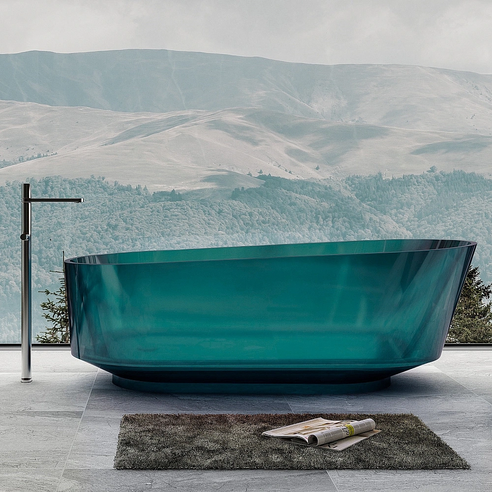 Ванна Abber Kristall AT9706Aquamarin 170x80 бирюзовая прозрачная