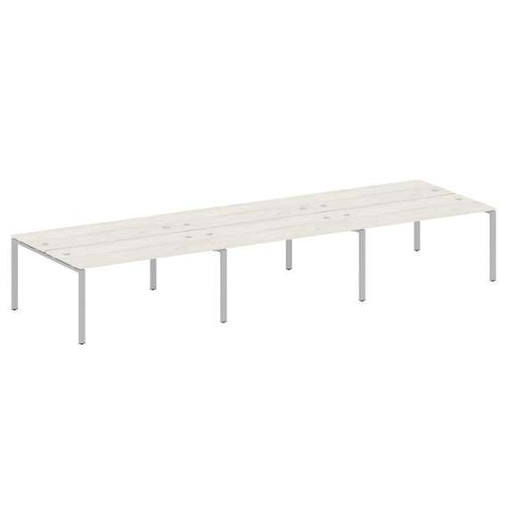 Metal System Рабочая станция на 6 мест на П-образном м/к БП.СМ-6.4 Дуб Наварра/Металл Серый 4800*147