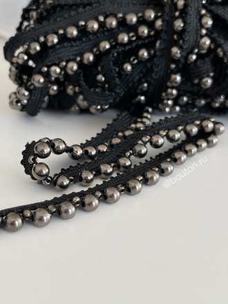 Тесьма с черным жемчугом