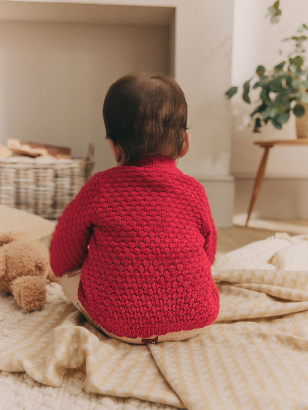 Вязаный кардиган для малышей Next K82-417, Красный