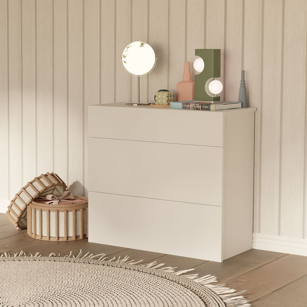 Комод белый Оланд 3 ящика для вещей с органайзерами