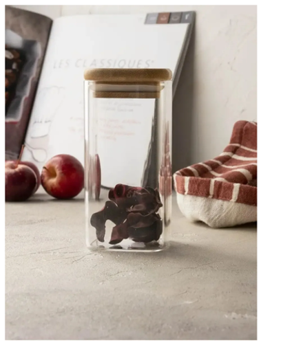 Банка для хранения дерев. крышка 350мл, h=12см, квадратная в п.у.