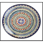 Тарелка плоская 22см синяя Риштанская Керамика