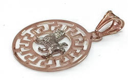 Ювелирная подвеска из серебра с позолотой Лев