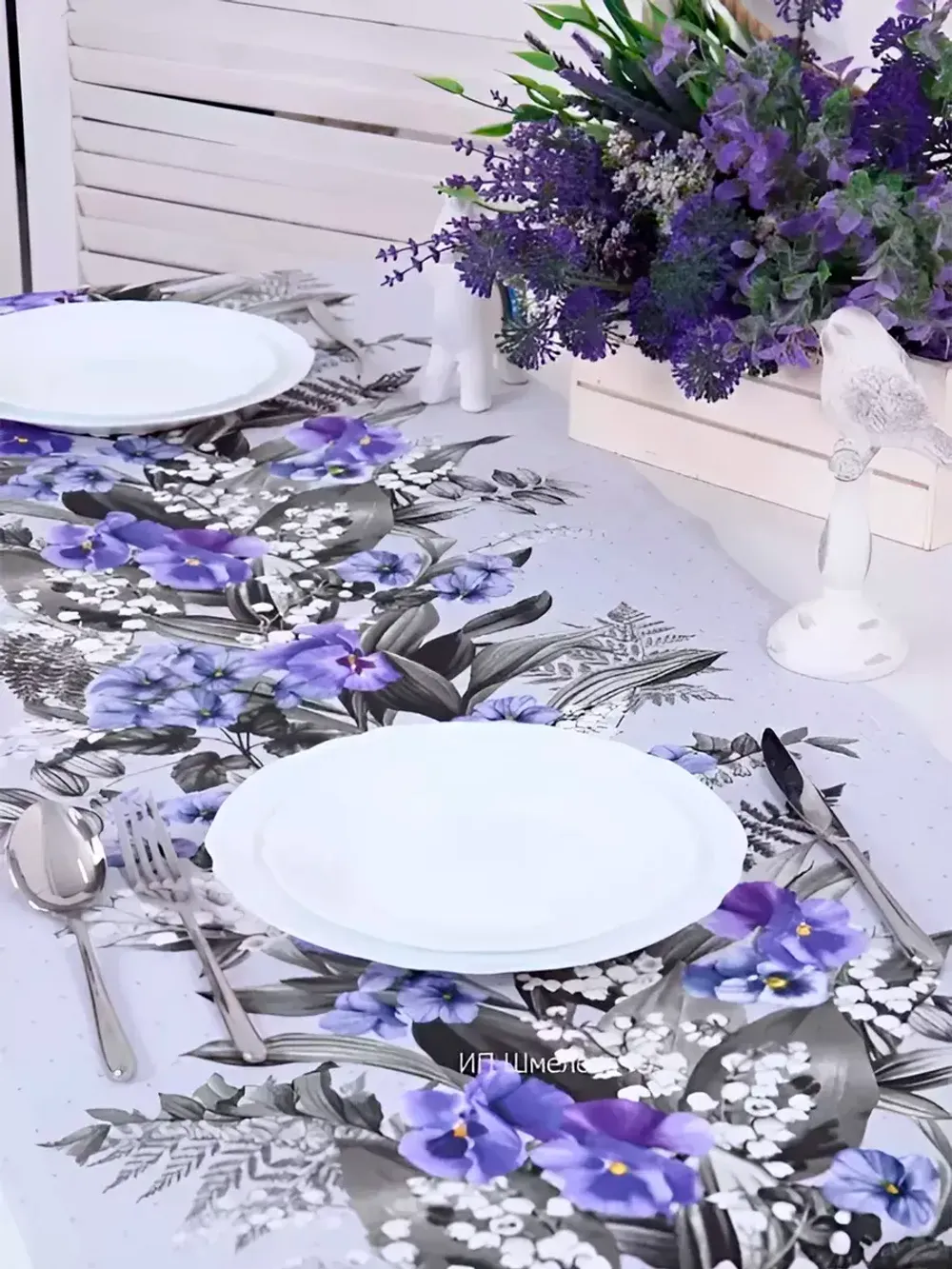 Дорожка декор на стол тканевая Сказка "Даваллия" 125х45 рогожка