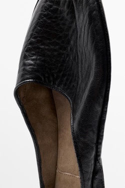 Massimo Dutti Мюли из мягкой кожи - STUDIO, черный