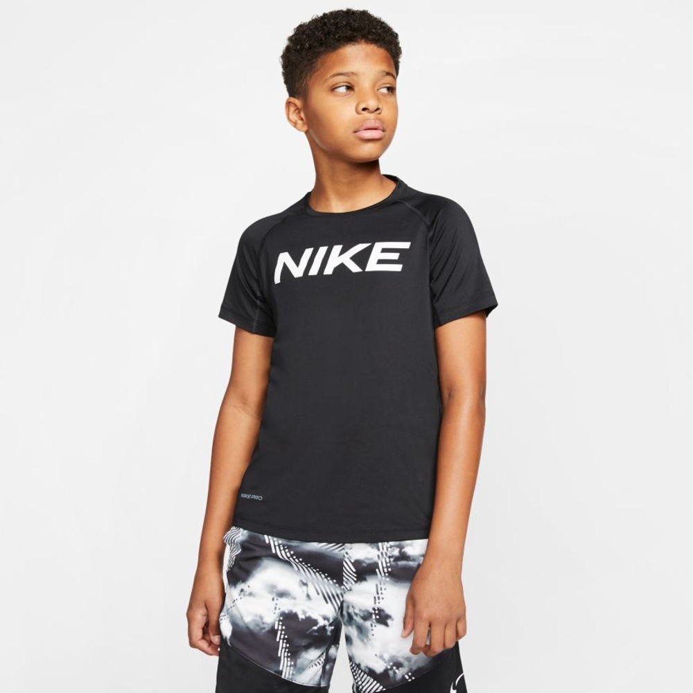 Детская теннисная футболка Nike Pro SS FTTD Top