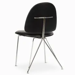 Обеденный стул Sundseat, черная экокожа, ножки хром