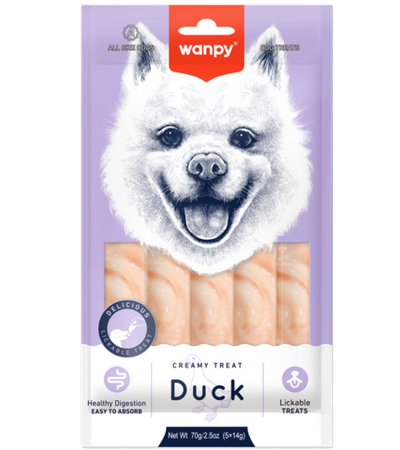 Wanpy Dog Лакомство для собак "нежное пюре" из утки 70гр.