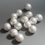 Хлопковый жемчуг, оттенок "Rich White", шар 18мм, сквозное отверстие