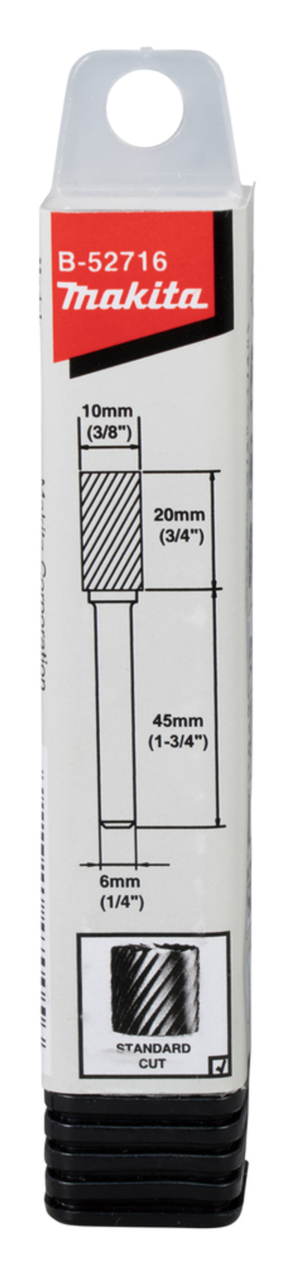 Насадка твердосплавная 10x20x6 для ПШМ, (сталь/нержавейка, стандарт. тип, SA) Makita B-52716
