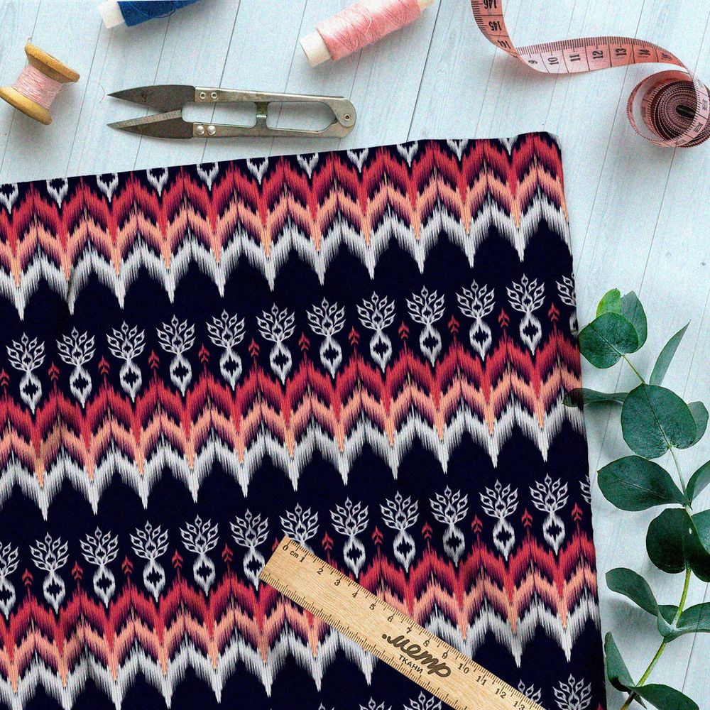 Ткань оксфорд 600 племенной симметричный узор