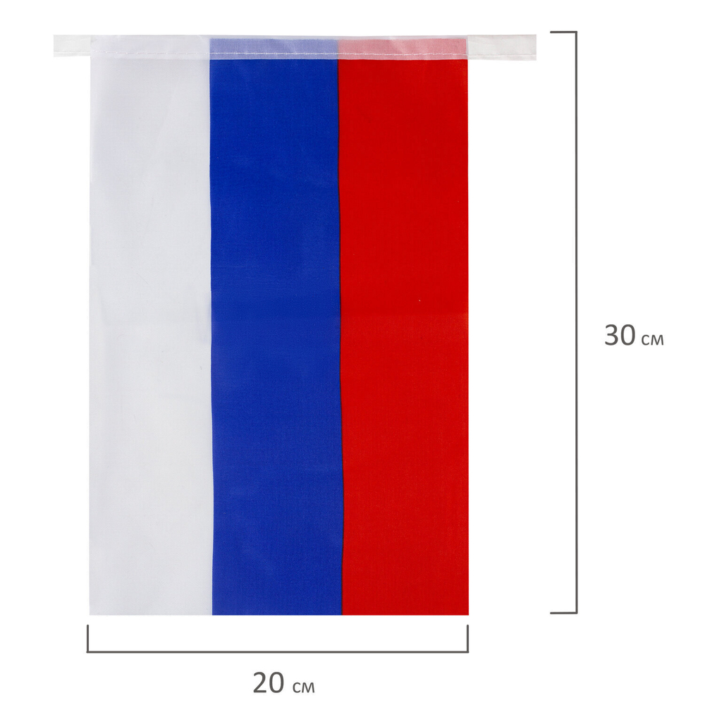 Гирлянда из флагов России длина 5 м 10 прямоугольных флажков 20х30 см BRAUBERG/STAFF 5501 (5 штук в упаковке)
