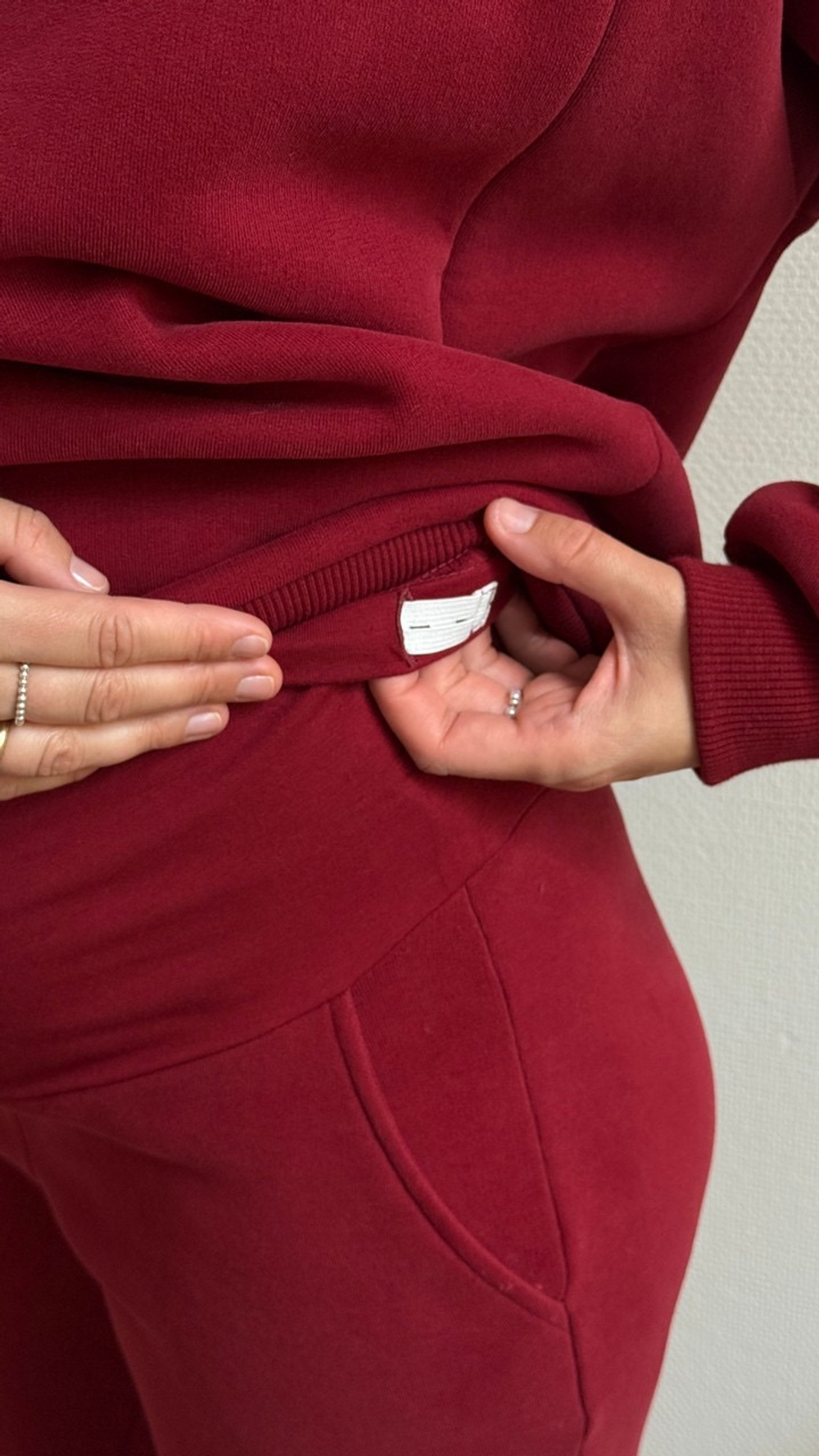 Брюки премиум утепленные для беременных, Винный