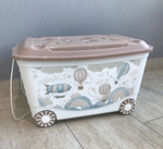 Ящик для игрушек 45л 580*390*335 бежевый "Воздушные шары" 43138093252