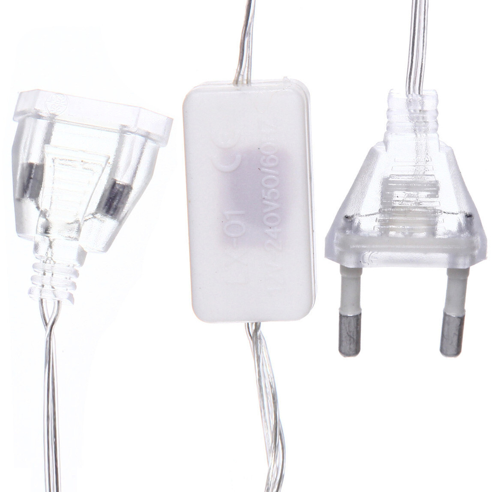 Гирлянда для дома 4м 28 ламп LED с насадками СЕРЕБРЯНАЯ ЗВЕЗДА, прозрач.пров., авторежим.,IP-20 RG/RB (возможность соединения)