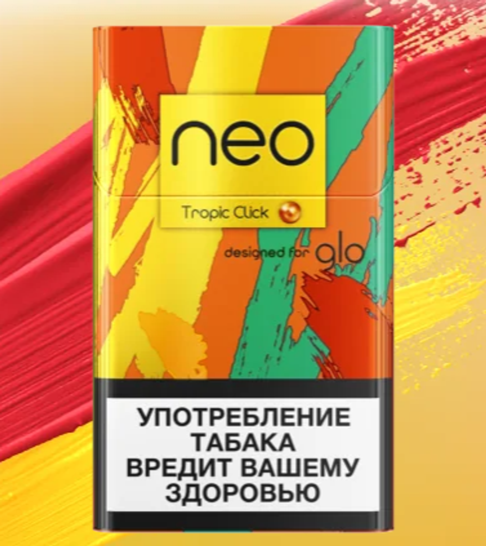 Стики Neo Demi Тропик клик (Tropic click) - табак с капсулой со вкусом тропических фруктов (блок - 10 пачек)