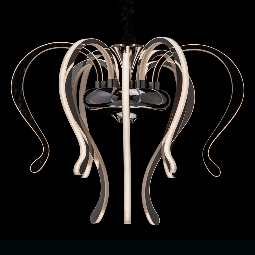 Подвесная светодиодная люстра RegenBogen Платлинг, хром, LED на 111 Вт, 18 кв м